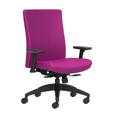 Union & Scale Workplace2.0™ Task Chair Upholstered 2D, Adjustable Arms, Amethyst Fabric, Synchro Til