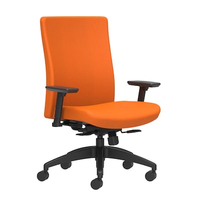 Union & Scale Workplace2.0™ Task Chair Upholstered 2D, Adjustable Arms, Apricot Fabric, Synchro Tilt