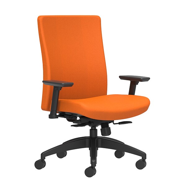 Union & Scale Workplace2.0™ Task Chair Upholstered 2D, Adjustable Arms, Apricot Fabric, Synchro Tilt (54138)