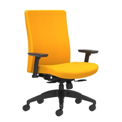 Union & Scale Workplace2.0™ Task Chair Upholstered 2D, Adjustable Arms, Goldenrod Fabric, Synchro Tilt (54141)