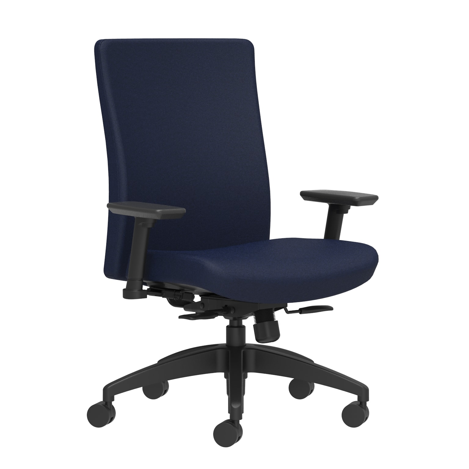 Union & Scale Workplace2.0™ Task Chair Upholstered 2D, Adjustable Arms, Navy Fabric, Synchro Tilt (54146)