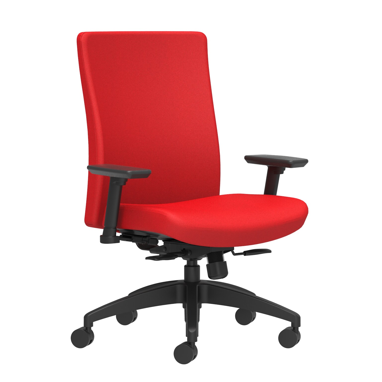 Union & Scale Workplace2.0™ Task Chair Upholstered 2D, Adjustable Arms, Ruby Fabric, Synchro Tilt (54147)