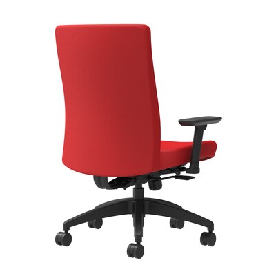 Union & Scale Workplace2.0™ Task Chair Upholstered 2D, Adjustable Arms, Ruby Fabric, Synchro Tilt (54147)