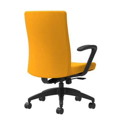 Union & Scale Workplace2.0™ Task Chair Upholstered, Fixed Arms, Goldenrod Fabric, Synchro Tilt (5415