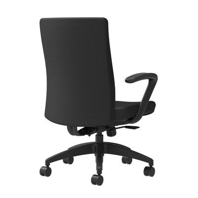 Union & Scale Workplace2.0™ Task Chair Upholstered, Fixed Arms, Black Fabric, Synchro Tilt (54154)