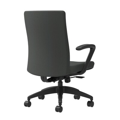 Union & Scale Workplace2.0™ Task Chair Upholstered, Fixed Arms, Iron Ore Fabric, Synchro Tilt (54155)