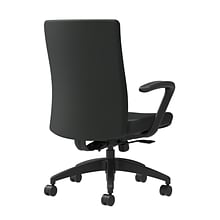 Union & Scale™ Workplace2.0™ Task Chair Upholstered, Fixed Arms, Black Vinyl Synchro Tilt (54156)