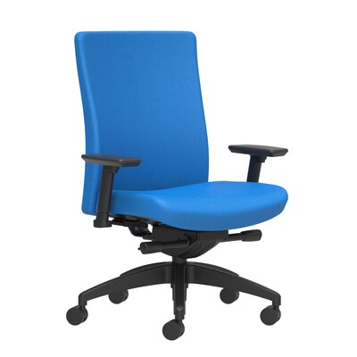 Union & Scale Workplace2.0™ Task Chair Upholstered 2D, Adjustable Arms, Cobalt Fabric, Synchro Tilt Seat Slide (54173)