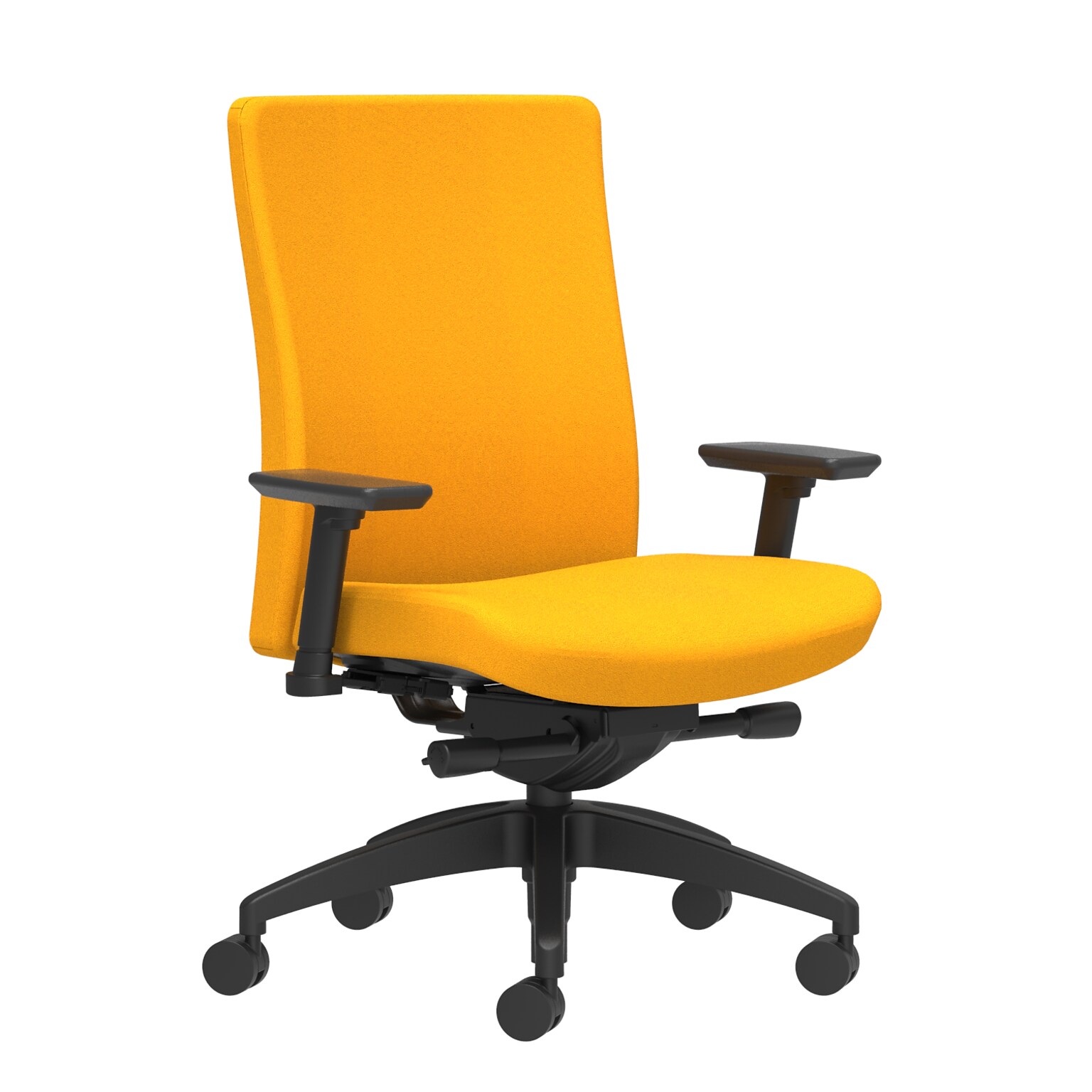 Union & Scale Workplace2.0™ Task Chair Upholstered 2D, Adjustable Arms, Goldenrod Fabric, Synchro Tilt Seat Slide (54174)