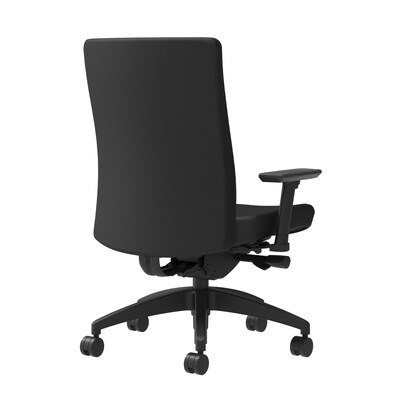 Union & Scale Workplace2.0™ Task Chair Upholstered 2D, Adjustable Arms, Black Fabric, Synchro Tilt S