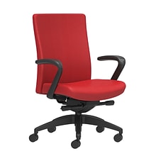 Union & Scale Workplace2.0™ Task Chair Upholstered, Fixed Arms, Cherry Fabric, Synchro Tilt Seat Sli