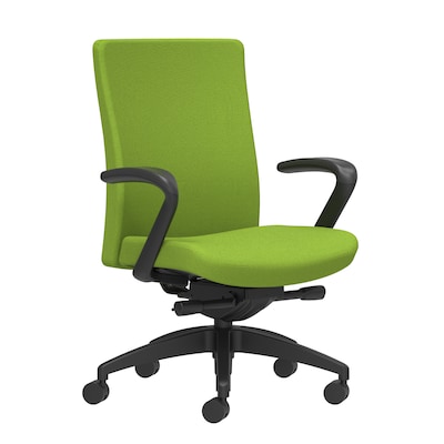 Union & Scale Workplace2.0™ Task Chair Upholstered, Fixed Arms, Pear Fabric, Synchro Tilt Seat Slide