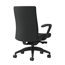 Union & Scale Workplace2.0™ Task Chair Upholstered, Fixed Arms, Black Vinyl Synchro Tilt Seat Slide