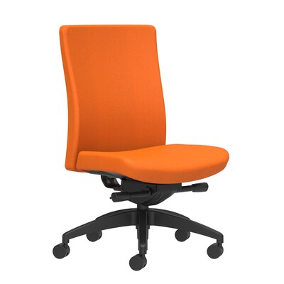 Union & Scale Workplace2.0™ Task Chair Upholstered, Armless, Apricot Fabric, Synchro Tilt Seat Slide