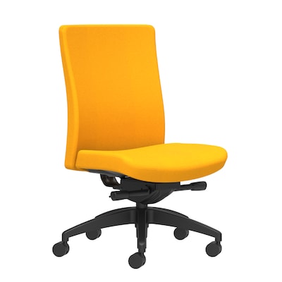 Union & Scale Workplace2.0™ Task Chair Upholstered, Armless, Goldenrod Fabric, Synchro Tilt Seat Sli