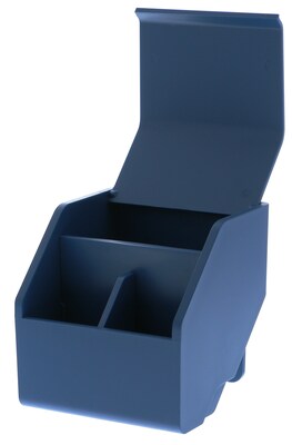 Bostitch Konnect™ Plastic Short Storage Bin, Removable Lid & Dividers, 3.4" W, Blue (KT-CUP-BLUE)