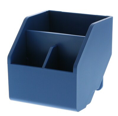 Bostitch Konnect™ Plastic Short Storage Bin, Removable Lid & Dividers, 3.4" W, Blue (KT-CUP-BLUE)