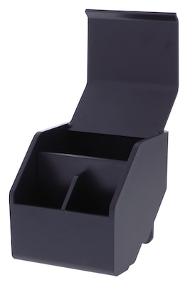 Bostitch Konnect™ Plastic Short Storage Bin, Removable Lid & Dividers, 3.4" W, Black (KT-CUP-BLK)