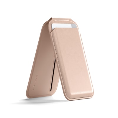 Vegan-Leather Magnetic Wallet Stand (Desert Rose)