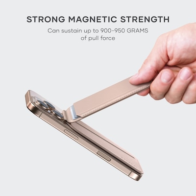 Vegan-Leather Magnetic Wallet Stand (Desert Rose)