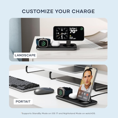 Qi2 Trio Wireless Charging Pad - with Type A,C,G plugs