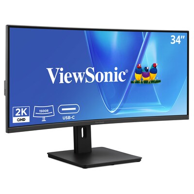 ViewSonic 34 Curved UWQHD 120Hz Monitor, Universal Docking Station, Black (VG3409C)