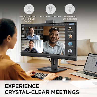 ViewSonic 34 Curved UWQHD 100Hz Video Conferencing Docking Monitor, Black (VG3457CV)