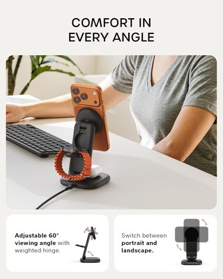 3-in-1 Foldable Qi2 25W Wireless Charging Stand - Type A,G,C for US,EU,UK