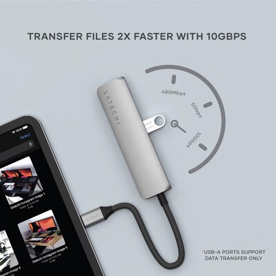Satechi 4-in-1 USB-C Slim Multiport Adapter 4K, Space Grey (ST-P4SM)