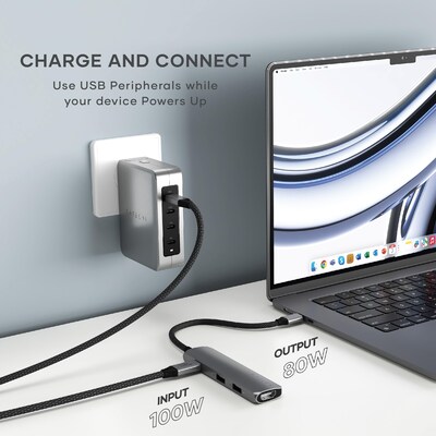 Satechi 4-in-1 USB-C Slim Multiport Adapter 4K, Space Grey (ST-P4SM)