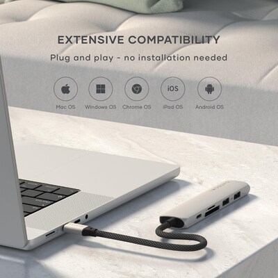 Satechi 6-in-1 USB-C Slim Multiport Adapter, Silver (ST-P6SS)