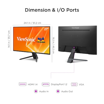 ViewSonic 27" 120Hz Gaming Monitor, Black (VX2770-MHD)