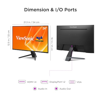ViewSonic 24" 120Hz Gaming Monitor, Black (VX2470-MHD)