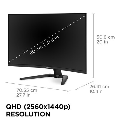ViewSonic 32" Curved QHD 180Hz FreeSync Gaming Monitor, Black (VX3228C-2K)
