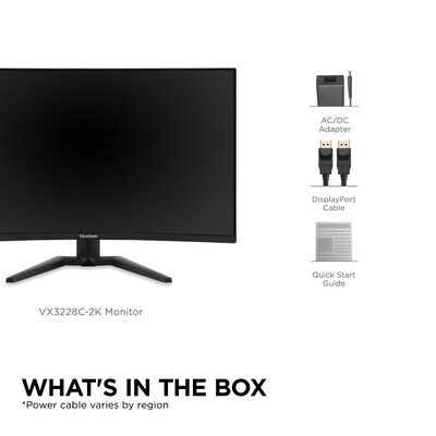 ViewSonic 32" Curved QHD 180Hz FreeSync Gaming Monitor, Black (VX3228C-2K)