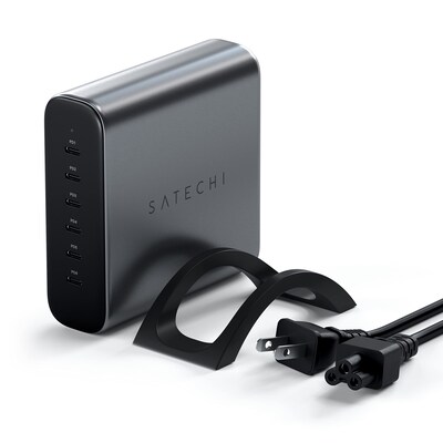 Satechi USB-C 6-Port PD GaN Charger, 200W, Space Gray (ST-C200GM-US)