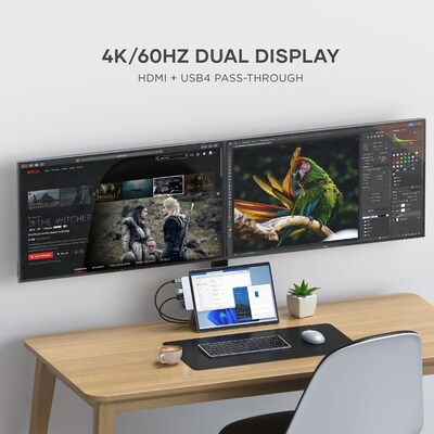 Dual USB-C Hub for Surface Pro 9 - Platinum