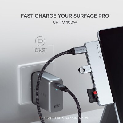 Dual USB-C Hub for Surface Pro 9 - Platinum