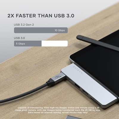 Dual USB-C Hub for Surface Pro 9 - Platinum
