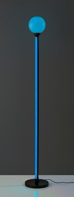Simplee Adesso Astra LED RGB Color Changing Floor Lamp, 58.5"H, Black with Plastic Shade (SL0371-01)