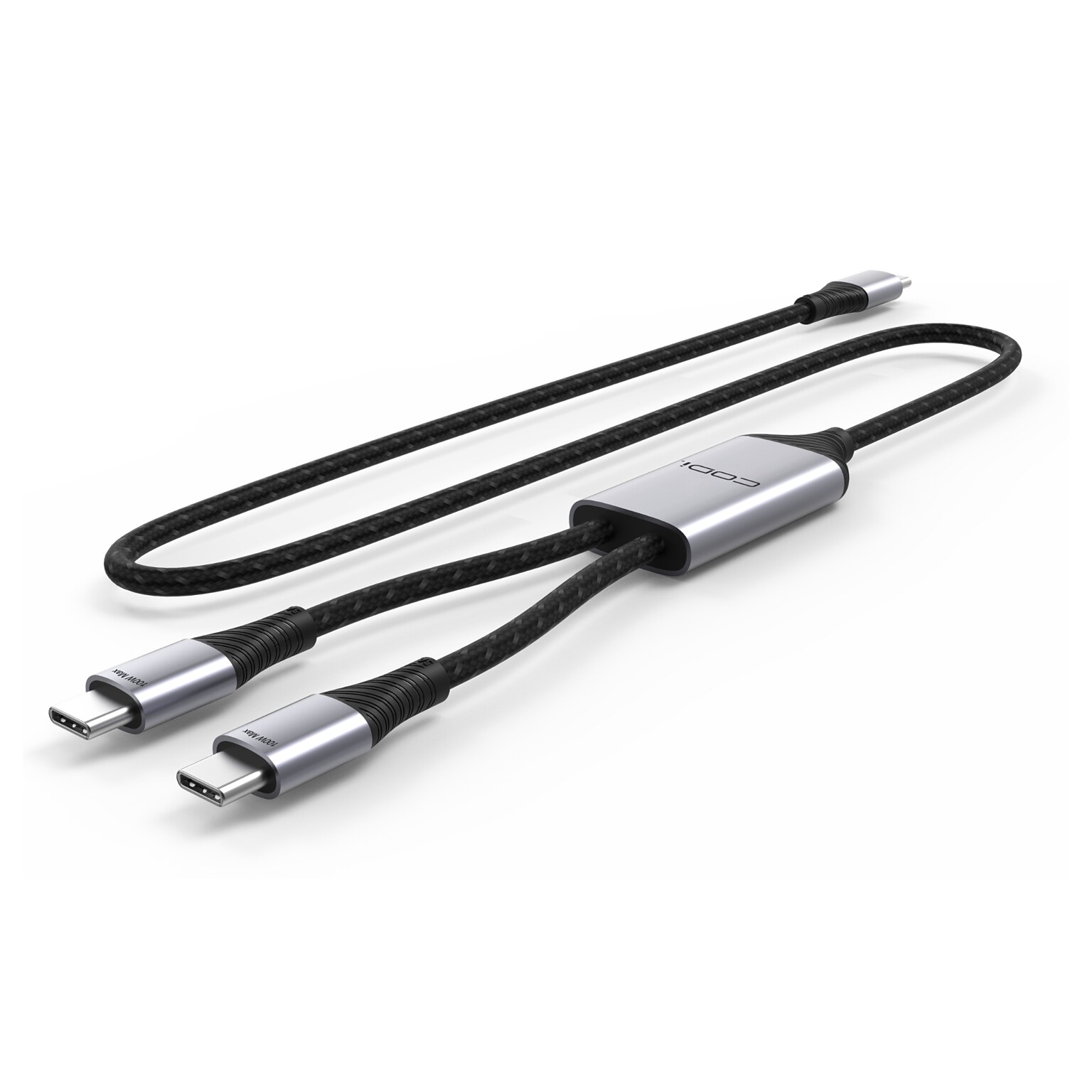 CODi USB-C to Dual USB-C Charging Cable with Lightning Adapter, 6 ft., Black (CB6FC2C)