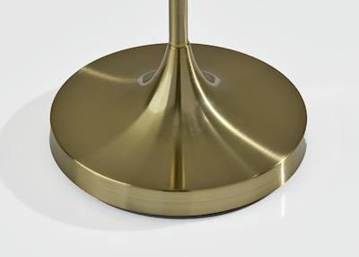 Adesso Elodie 60"H Antique Brass Floor Lamp with White Scalloped Fabric Shade (2618-21)