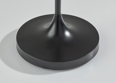 Adesso Elodie 60"H Black Floor Lamp with White Scalloped Fabric Shade (2618-01)