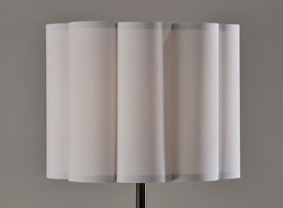 Adesso Elodie 60"H Black Floor Lamp with White Scalloped Fabric Shade (2618-01)