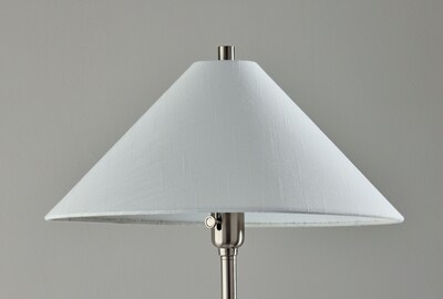 Adesso Esme 60"H Brushed Steel Floor Lamp with White Textured Fabric Shade (2620-22)