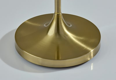 Adesso Esme 60"H Antique Brass Floor Lamp with White Textured Fabric Shade (2620-21)