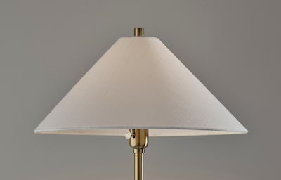 Adesso Esme 60"H Antique Brass Floor Lamp with White Textured Fabric Shade (2620-21)
