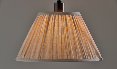 Adesso Shiloh 63"H Black Floor Lamp with Soft Pleated Oatmeal Linen Shade (1578-01)