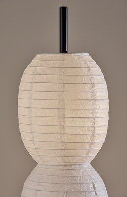 Adesso Lanai 60"H Black Floor Lamp with White Paper Shade (1645-01)