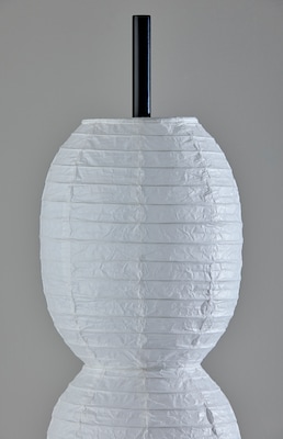 Adesso Lanai 60"H Black Floor Lamp with White Paper Shade (1645-01)
